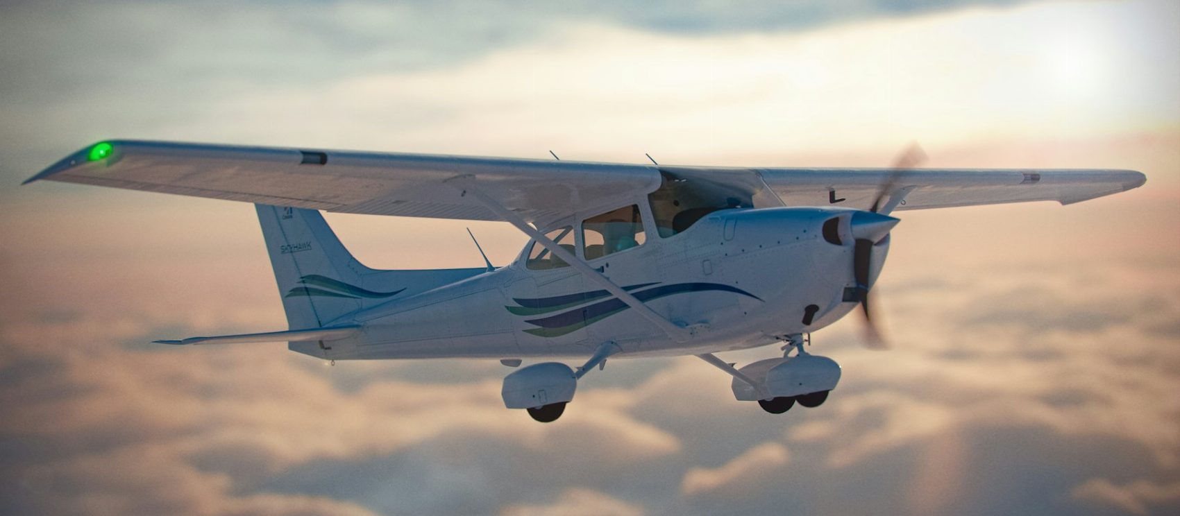 Single-engine training aircraft in flight